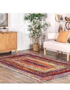 lot 440123 image: nuLOOM Tammara Bohemian Hand Braided Area Rug, 5x8, Multi