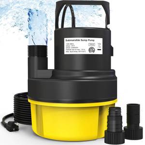 lot 140105 image: QIOMALA 1HP Sump Pump Submersible, 5500GPH Sump Pump Utility Water Pump Portable Transfer Electric Water Sump Pumps with 25FT Cord for Swimming Pool Draining, Garden, Basement, Flood, Hot Tub