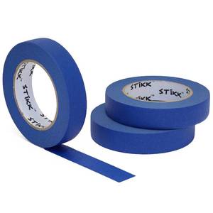 lot 140107 image: STIKK Painters Tape - 3pk Blue Painter Tape - 1 inch x 60 Yards - Paint Tape for Painting, Edges, Trim, Ceilings - Masking Tape for DIY Paint Projects - Residue-Free Painting Tape