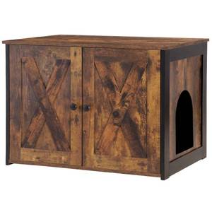 lot 140110 image: DWANTON Litter Box Enclosure, Cat Litter Box Furniture Hidden, Reversible Entrance Can Be on Left or Right Side, Wooden Cat Washroom Indoor, Fit Most of Litter Box, 27.6 x 19.7 x 19.7 Inches