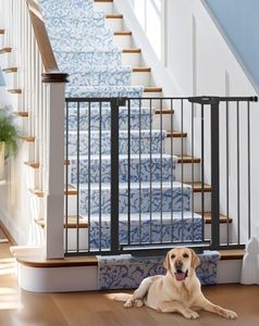 lot 140114 image: $$ Cumbor 36 Extra Tall 29.7-51.5 Wide Baby Gate, Safety Dog Gate for Stairs, Easy Walk Thru Auto Close Pet Gates for The House, Doorways, Child Gate Includes 4 Wall Cups, Black