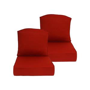 lot 140119 image: Retails $150 SunshineOutdoor Chili Deep Seat Patio Cushion 24x24x5.5 inch Outdoor Chair Cushions with Fade Resistant and Removable Cover for with Most Patio Furniture and homedepot Furniture (2 Set)