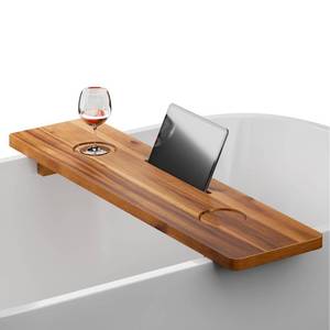 lot 140122 image: Tinamo Acacia Bathtub Caddy Tray Table  35x9 Inch Large Bath Tub Tray Wooden  Anti-Tipping, Sustainable Tub Tray for Bathtub  Bathtub Accessories Holders for Bathtub (Acacia, 35x9)