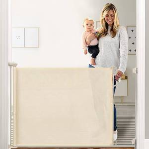 lot 140124 image: Retractable Baby Gate, Momcozy Extra Wide Mesh Baby Gates for Stairs, 33 Tall, Extends to 71 Wide, Pet Dog Gate for Doorways, Stairs, Hallways, IndoorOutdoor