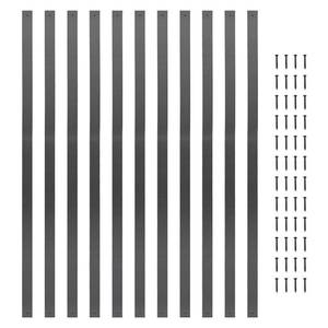 lot 140127 image: TMEE Balusters Iron Deck Spindles,15 Pack Black Staircase Baluster with Screws, 44 Metal Deck Spindles and Stairs Railing, Stylish Deck Railing for Outdoor Stair Deck Porch, Square Tube Design