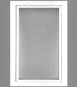 lot 240097 image: 10 x 16 Cube Core Eggcrate Return Air Filter Grille for 1 Filter - Aluminum - White Outer Dimensions 12.5 x 18.5