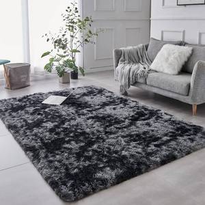 lot 240103 image: TABAYON Shag Area Rug, 5x7 Ft Tie-Dyed Dark Grey Upgrade Anti-Skid Durable Rectangular Cozy , High Pile Soft Throw Rug for Nursery Room Living Room