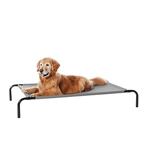 lot 240107 image: Cooling Elevated Dog Bed with Metal Frame, Large, 51 x 31 x 8 Inch, Grey