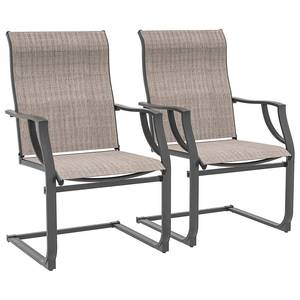 lot 140129 image: Amopatio Patio Chairs Set of 2, Outdoor Dining Chairs for All Weather, Breathable Garden Outdoor Furniture for Backyard Deck, Light Brown