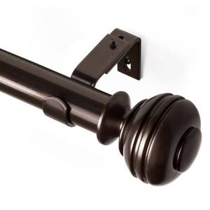 lot 140138 image: Long Curtain Rod, EUPLAR Window Curtain Rod 72-144 Inch with Decorative Honeycombed Finials, 1 Inch Drapery Rods for Living Room, Kitchen, Bronze