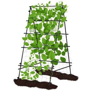 lot 140139 image: Lalahoni Garden A Frame Trellis for Climbing Plants Outdoor, 6ft Tall Sturdy Metal Plant Support Tower For Vegetable Fruit Vine Cucumber Garden Lightweight, Black