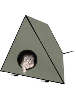 lot 140146 image: Heated Cat House, Outdoor Cat House for Winter, 36.2x23.6x23.6 Insulated Shelter for Cats, Strays and Ferals, Waterproof Cat House with Heating Pad for Winter, Olive