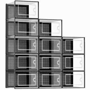 lot 140152 image: Kuject X-Large Shoe Storage Boxes Organizers for Closet 9 Pack, Clear Plastic Stackable Sneaker Containers for Entryway, Space Saving Shoe Rack Bin Holder