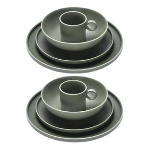 lot 130092 image: Whole Housewares 8-Piece Stoneware Breakfast Set - Versatile Dishware Set for Dining Experience - Microwave and Dishwasher Safe Plates - Dish Set for Breakfast, Lunch or Dinner - Green