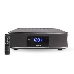 lot 230062 image: Retails $150 AIWA Exos Home Speaker, Premium 30W RMS Sound System with CD Player, Bluetooth Connectivity, FM Radio, Optical Digital Input, Dual 1� Tweeters  Dual 2� Bass Units, IR Remote Control