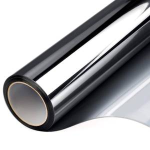 lot 230065 image: Filmgoo One Way Privacy Film, Window Tint for Home, Mirror Vinyl Roll Heat Control Anti UV Static Cling Sliding Door Coverings No Glue Garage Solar Paper (Black Silver,17.5 Inch X 7.8 Feet)