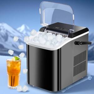 lot 230071 image: Ice Makers Countertop, Portable Ice Machine with Carry Handle, 2 Sizes of Icecube for Home Kitchen Bar Party Camping