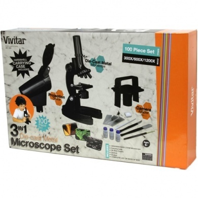 lot 3264 image: Vivitar 3-in-1 Die-cast Metal Microscope Set