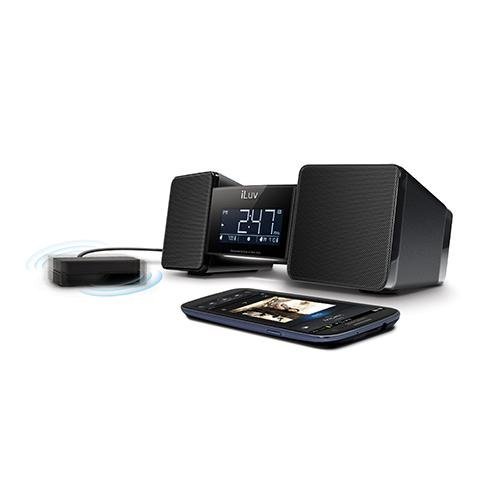 lot 3319 image: iLuv iMM157BLK VibroBlue Bluetooth Wireless Speaker and Alarm Clock