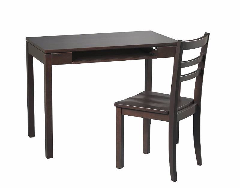 lot 3337 image: Computer Desk and Chair Set Finish Espresso