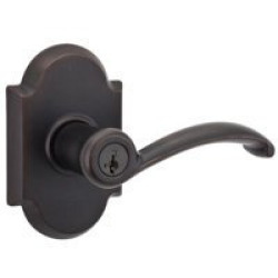 lot 1777 image: Kwikset Austin Entry Lever featuring SmartKey in Venetian Bronze