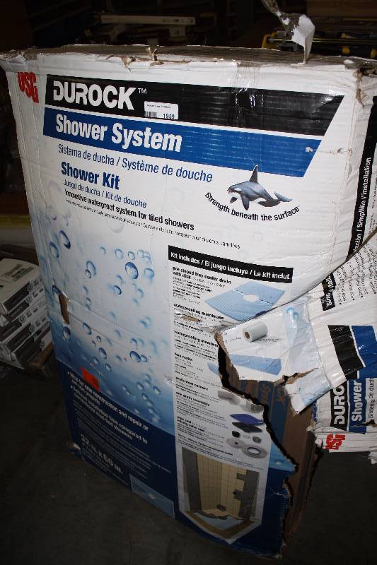 lot 1959 image: DUROCK 60 in. x 32 in. x 10 in. Shower Kit