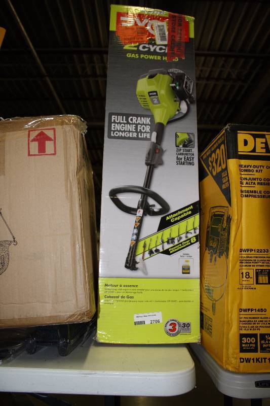 lot 2706 image: Ryobi 2-Cycle Gas Full Crank Straight Shaft String Trimmer