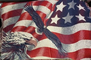 lot 9 image: Patriotic Eagle USA Flag Throw