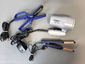 lot 48 image: Hairstyling Hot Tools - Travel Size Flat Iron and Hair Dryer