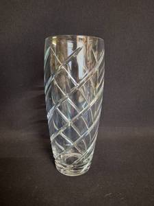 lot 76 image: Atq. Bohemian Crest Czech Republic Lead Crystal Cut Crystal Spiral Vase