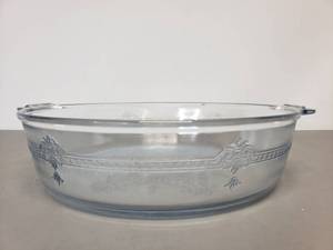 lot 422 image: Fire-King Casserole Blue Tinted