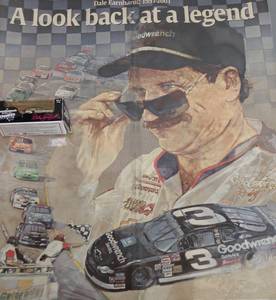 lot 70 image: #3 Dale Earnhardt Laminated Poster  Limited Edition 164 Scale Dale Earnhardt Stock Car