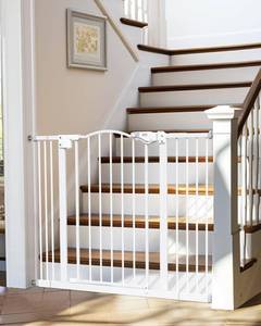 lot 1791 image: InnoTruth 29-39.6 Baby Gate for Pets, Auto Close Both Sides Dog Gate with One-Hand Opening, 30 Tall Safety Gates for Stairs, Hallways, Bedrooms, Wall Pressure Mount No Drill, White