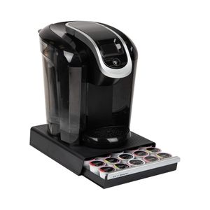 lot 1796 image: Mind Reader - Single Serve Coffee Pod Drawer, 30 Pod Capacity, Countertop Organizer, 10.5L x 12.75W x 2.5H - BlackSilver