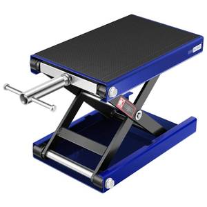 lot 1815 image: VIVOHOME Motorcycle Lift Scissor Jack Steel Wide Deck Hoist Crank Center Stand 1100 LBS Capacity for Motorcycles, ATVs, Dirt Bikes Blue