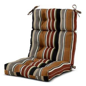 lot 1846 image: Set Of 2 Greendale Home Fashions Brick Stripe 44 x 22 in. Outdoor High Back Chair Cushion