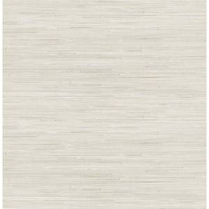 lot 1899 image: Cream Luxe Faux Grasscloth Peel and Stick Vinyl Wallpaper Roll