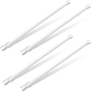 lot 1931 image: Window Security Bar Adjustable Sliding Glass Door Lock White Security Stick for Door with Rubber Tips, 1.18 Inch in Diameter, 23.62-39.37 Inch in Length (4 Pieces)