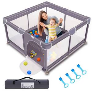 lot 2631 image: Baby Playpen for Babies and Toddlers, 50 x 50 inch Baby Play Yards, Kids Play Pen for Indoor & Outdoor, Large Baby Playpen, Toddler Play Yard with Carrying Bag, Anti-Slip Base, Lil Pengyu