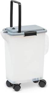 lot 2632 image: PetFusion BetterBin Portable Litter Storage Container (16.5 x 11.7 x 19)  Holds up to 25 lbs10 Gallons, Great for Dry Dog and Cat Food  Adjustable Spout, Back & Top Handles, Heavy Duty Wheels