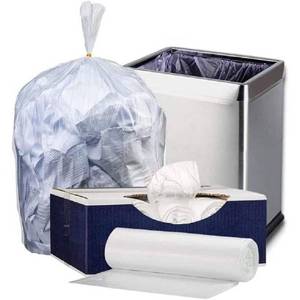 lot 2662 image: Plasticplace 4 Gallon Trash Bags, 6 Microns, Clear Garbage Can High Density Liners, 17 x 18 (2000 Count) (B0017T2UZ6)