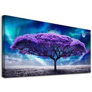 lot 2672 image: Canvas Wall Art For Living Room Large Size Farmhouse Wall Decor For Bedroom Purple Tree Abstract Scenery Pictures Artwork Canvas Prints Office Decor Painting Dormitory Decor Modern Home Decorations