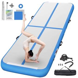 lot 2676 image: FBSPORT 16.4ft Inflatable Air Gymnastics Mat Training Mats 8 inches Thickness Gymnastics Tracks for Home UseTrainingCheerleadingYogaWater with Pump