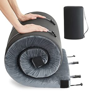 lot 2678 image: HomeMate CertiPUR-US Memory Foam Camping Mattress Pad Portable Roll Up Mattress for Adults Sleeping Mat Cot Mattress Pad Car Tent Floor Mattress Removable Waterproof Cover Travel Bag Guest Bed