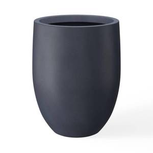 lot 2694 image: Kante 21.7 H Dark Gray Concrete Tall Planter, Large Outdoor Indoor Decorative Pot with Drainage Hole and Rubber Plug, Modern Round Style for Home and Garden (Chipped)