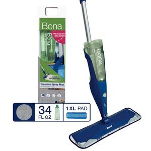 lot 2706 image: Bona Premium Multi-Surface Floor Spray Mop - Includes Multi-Surface Floor Cleaning Solution 34 fl oz and Machine Washable Microfiber Cleaning Pad - for Stone, Tile, Laminate, and Vinyl Floors