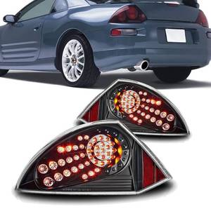 lot 2707 image: Winjet WJ20-0040-04 Black HousingClear Lens LED Tail light (Mitsubishi Eclipse) (2 Pack)
