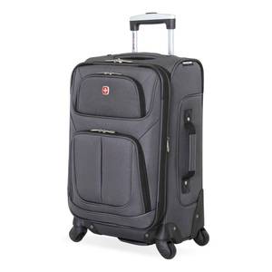 lot 2710 image: SwissGear Sion Softside Expandable Roller Luggage, Dark Grey, Carry-On 21-Inch