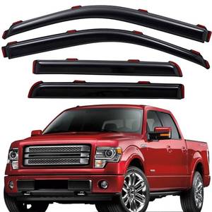 lot 2712 image: Lightronic WV194155 in-Channel Window Visor Shade Rain Guard, Dark Smoke, 4-Pieces Set, Fits 2009-2014 Ford F-150 SuperCrew, 2010-2014 F-150 SVT Raptor SuperCrew