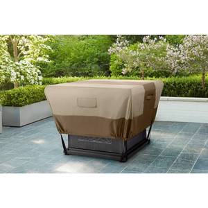lot 2720 image: Hampton Bay 35.25 in. L x 35.25 in. W x 18 in. H Beige Patio Square Fire Pit Cover